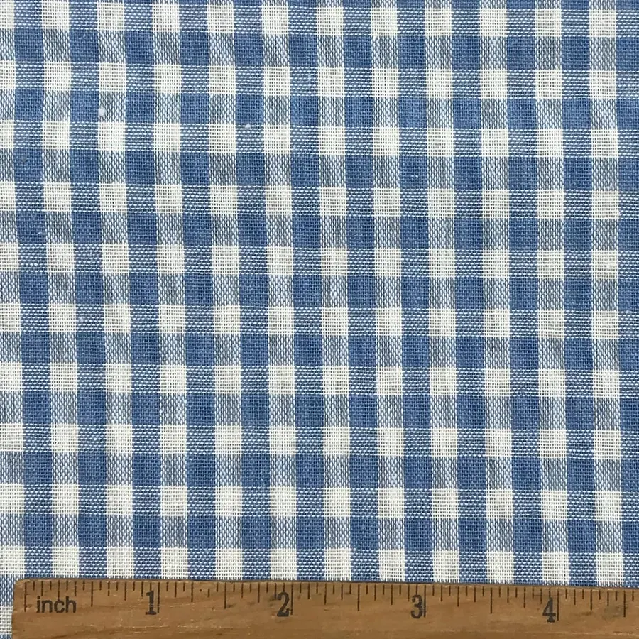 1/5" Blue and White Gingham Homespun Fabric 57" Wide x 1 Yard pre Cut