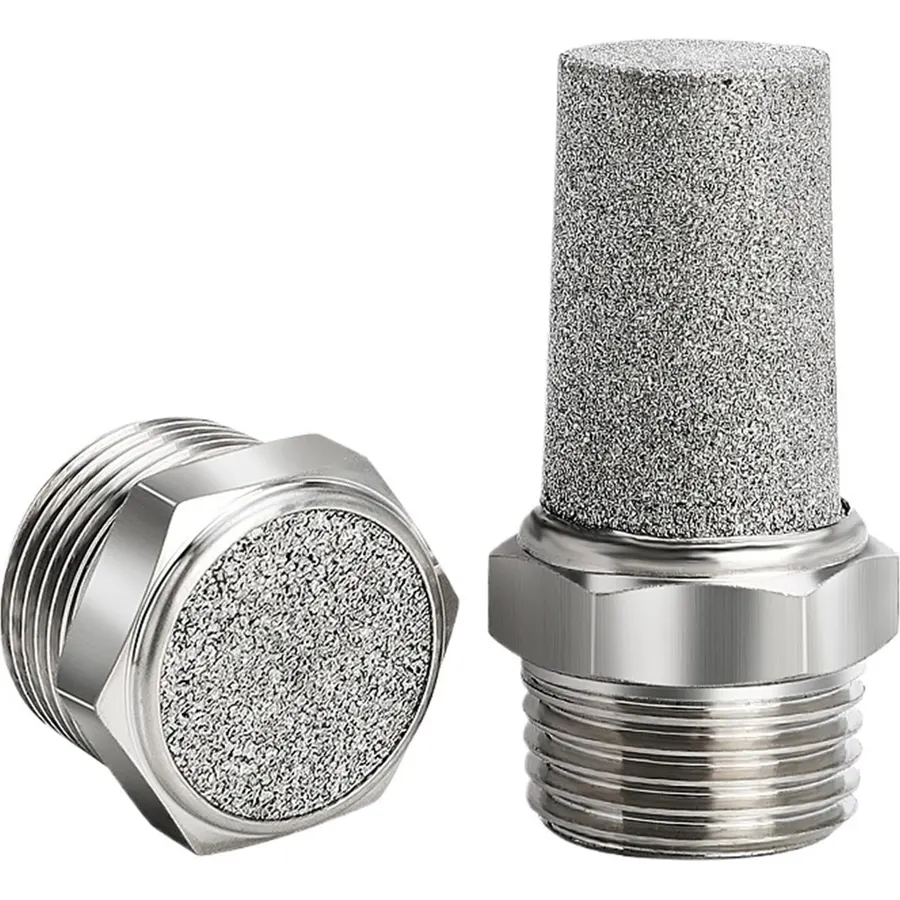10PCS 304 Stainless Steel Pneumatic Muffler Connector M5 1/8" 1/4" 3/8" 1/2" Thread Accessories Noise Filter Throttle Muffler(BT-02)