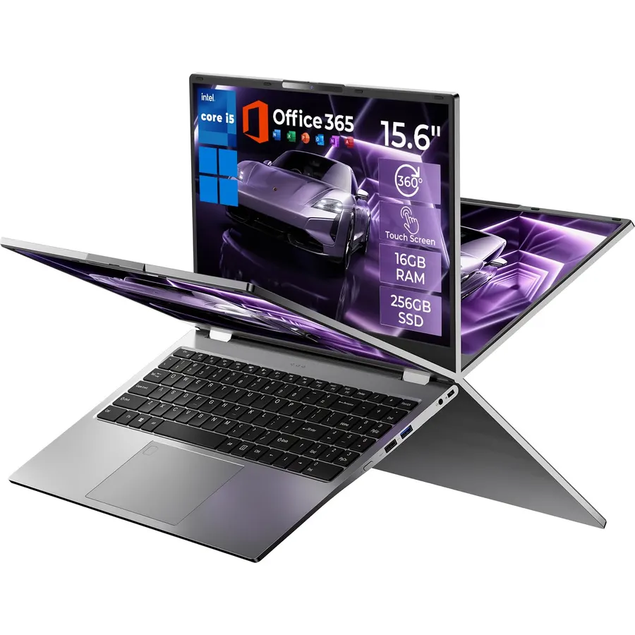 15.6" 2‑in‑1 Touchscreen Laptop Computer, 16GB RAM 256GB SSD, Core i5-7Y54