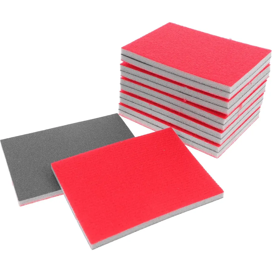 18pcs Flocking Sanding Sponge Pads for Wood Metal Plastic and Drywall