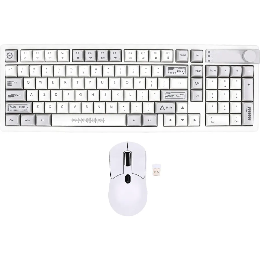 2.4G Wireless Keyboard and Mouse Combo, Ergonomic 98 Keys