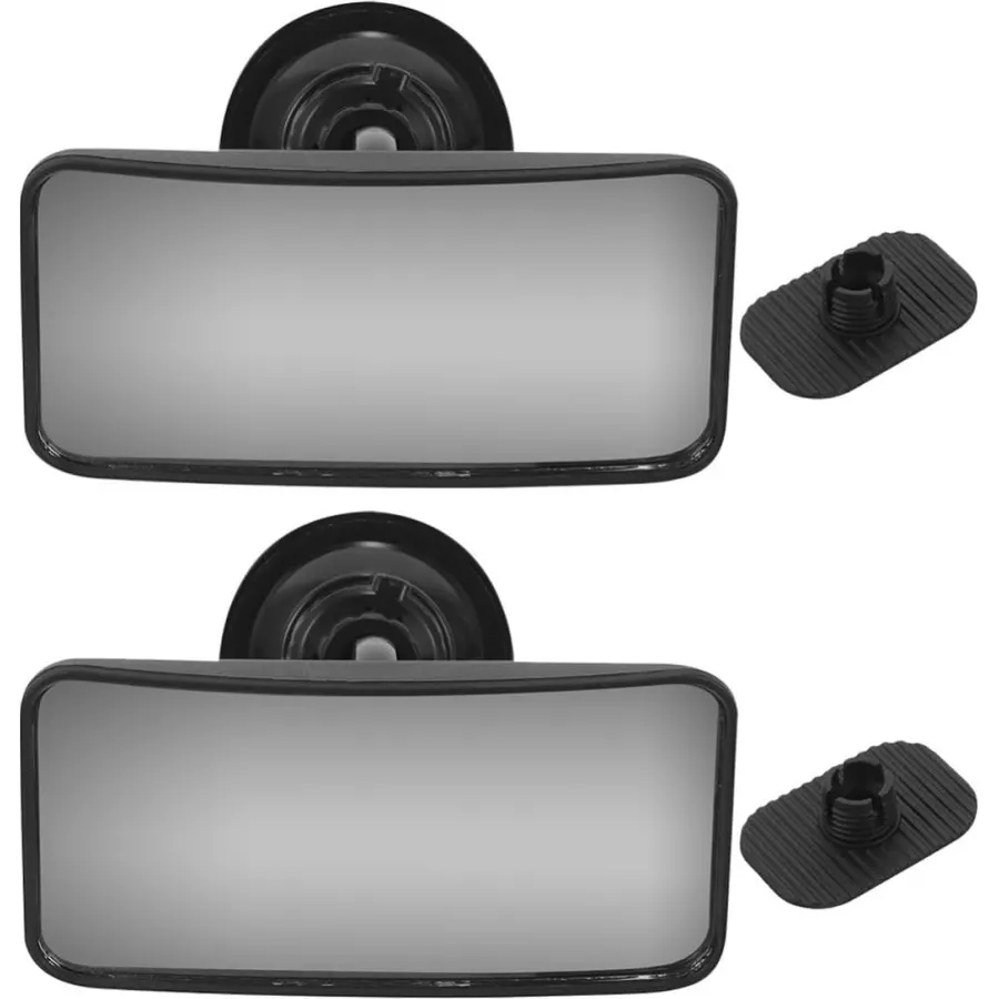 2pcs Car Mirror Rear Facing Wide Convex Shatterproof Suction Cup Mount