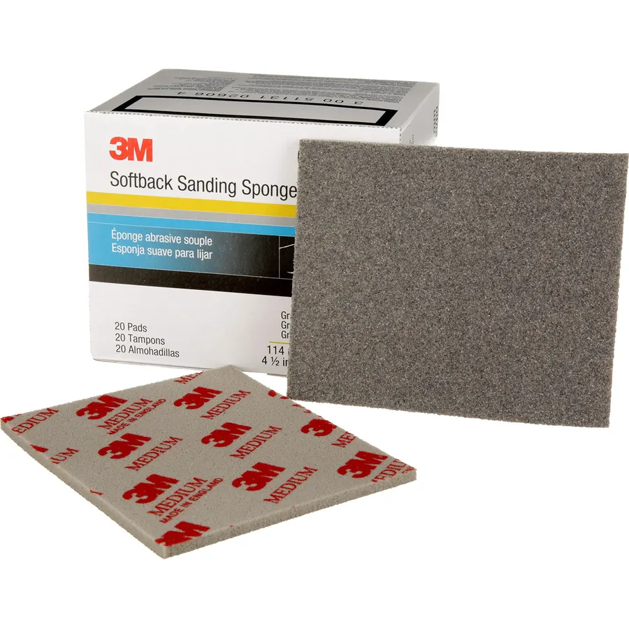 3M Softback Sanding Sponge 02606, 4 1/2 x 5 1/2 in, 20 Pack, Medium Grit
