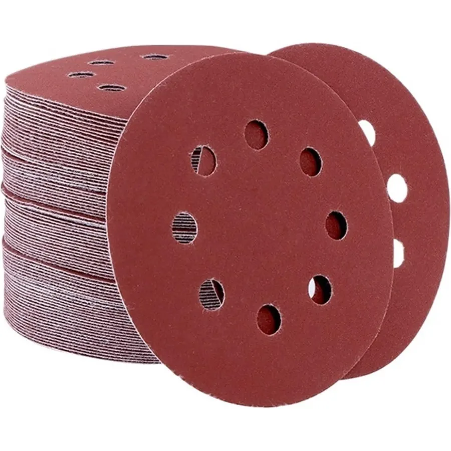 5/10/100pcs 5" 125mm 8 Hole Hook Loop Sanding Discs Sandpaper Pads Set 60Grits ~ 2000Grits Sander Disc Abrasive Polishing Tools(120 Grits,20pcs)