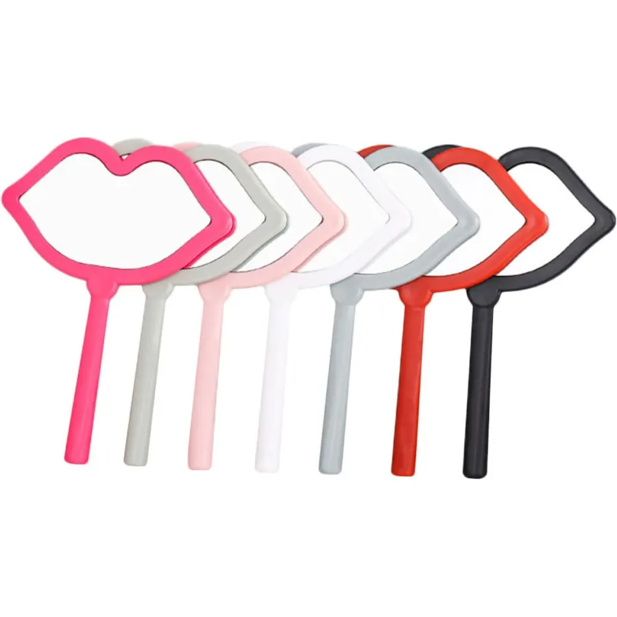 Abaodam 7pcs Portable Hand Mirror, Compact ABS Makeup Mirror for Travel