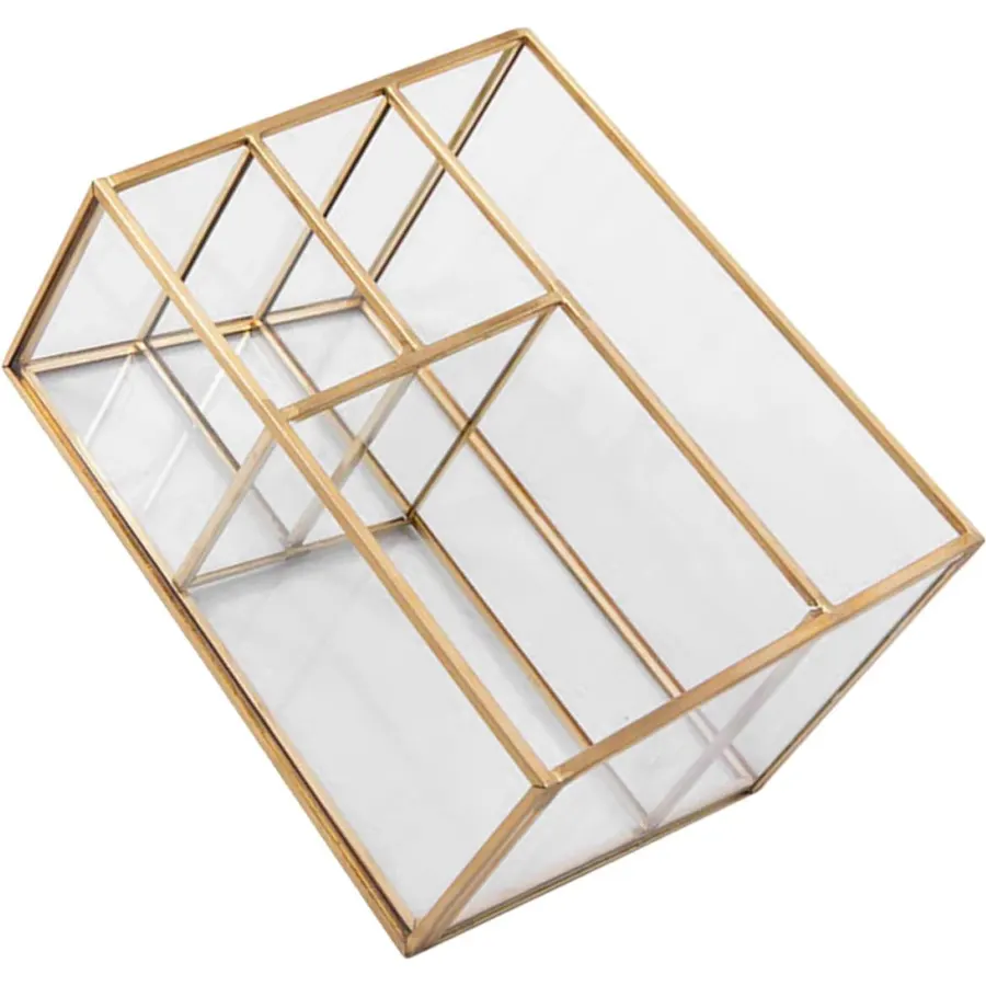 Abaodam Large Capacity Glass Makeup Organizer with Hard Structure and Design, Cosmetic Display Case for Professional Salon or Bedroom Storage