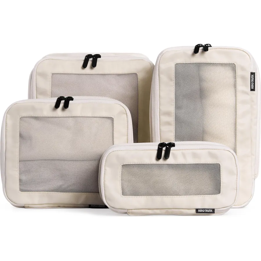 Aerotrunk Compression Packing Cubes for Travel, 4-Pack, Beige