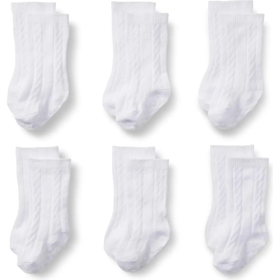 Amazon Essentials x Sofia Grainge Unisex Toddlers and Babies' Cable-Knit Knee-High Socks, 6 Pairs