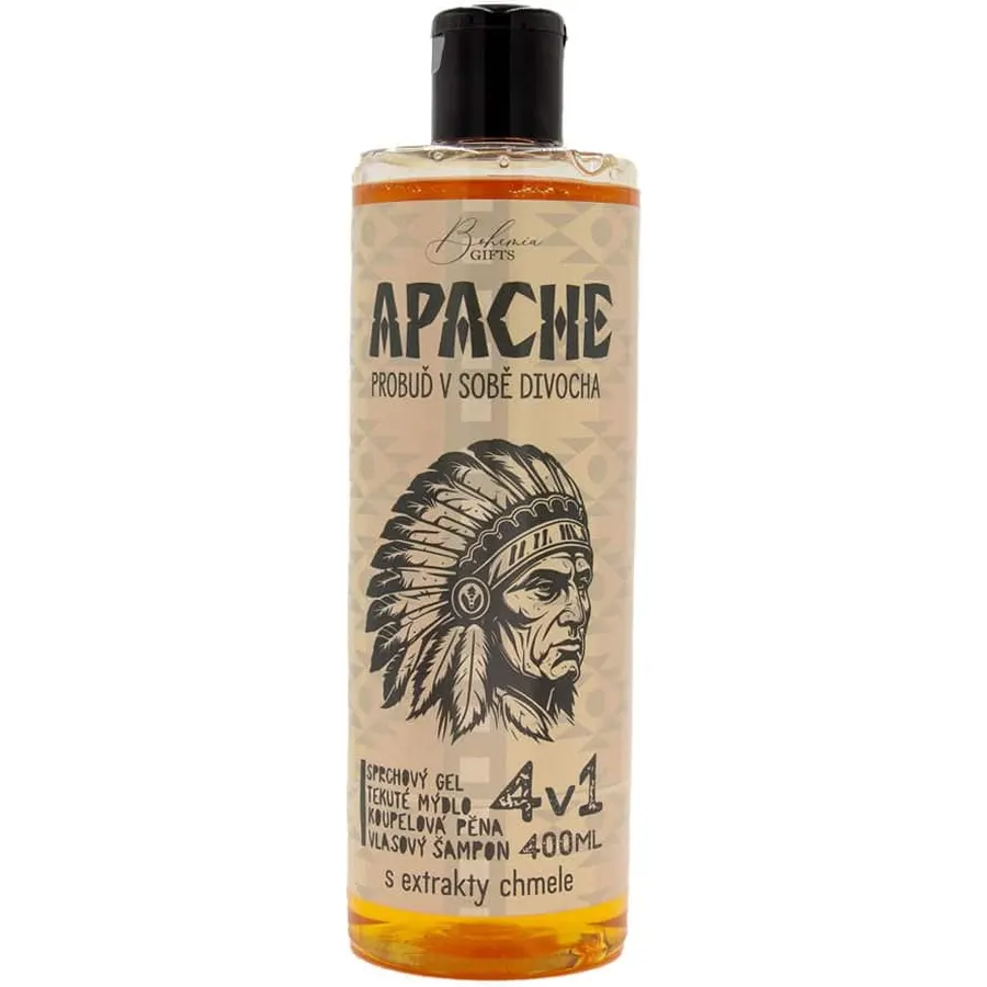 Bohemia Gifts 4-in-1 Men's Shower Gel, Shampoo, Foam & Soap Apache