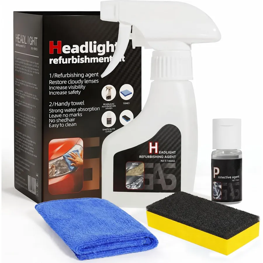 Car Headlight Restoration Kit - No Sanding UV Shield & Restorer