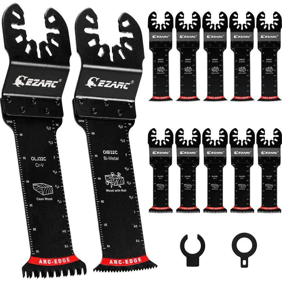 EZARC Arc Edge Bi-Metal Oscillating Saw Blades, Extra-Long, 5-Pack