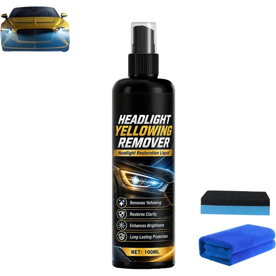 Fast-Acting Car Headlight Restoration Spray, Headlight Cleaner and Restorer Kit, Headlights Refurbishment Spray, Long-Lasting Protection for Cars, Trucks, SUV, Motorcycles (1pcs)