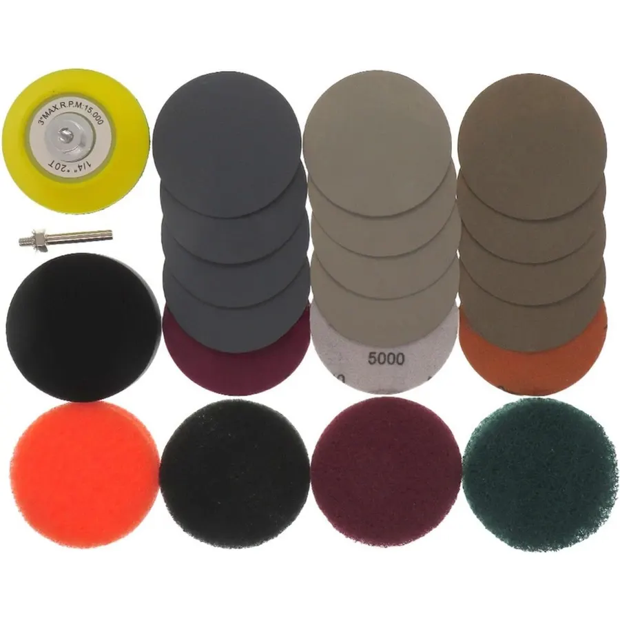 Headlight Restoration Kit, 21 Pcs Sanding Discs Polishing Pads Set Multi-Grit Abrasive Tools for Auto Headlight Lens Repair