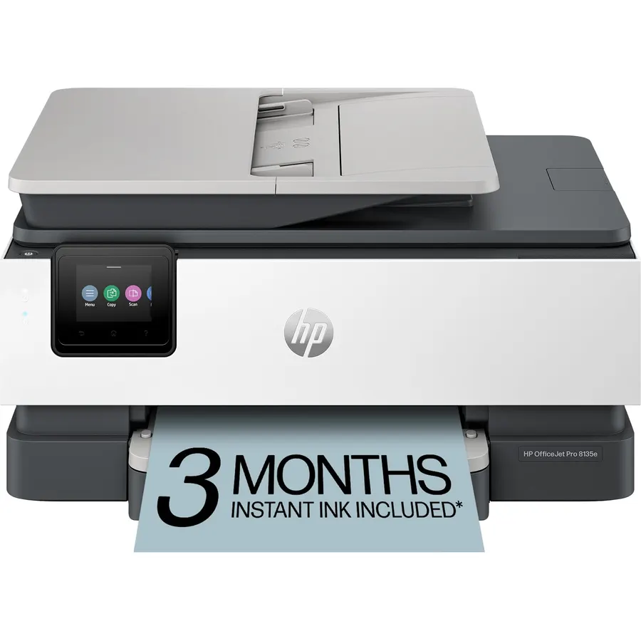 HP OfficeJet Pro 8135e Wireless All-in-One Color Inkjet Printer, Print, scan, Copy, fax, ADF, Duplex Printing Best-for-Home Office, 3 Month Instant Ink Trial Included, AI-Enabled (40Q35A)