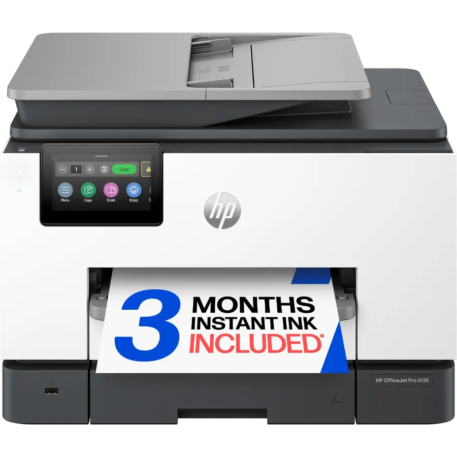 HP OfficeJet Pro 9135 Wireless All-in-One Color Inkjet Printer, Print, Scan, Copy, Fax, ADF, Duplex Print/scan, Best-for-Office, 3 Month Trial of Instant Ink Included, AI-Capable (C2WM0A)