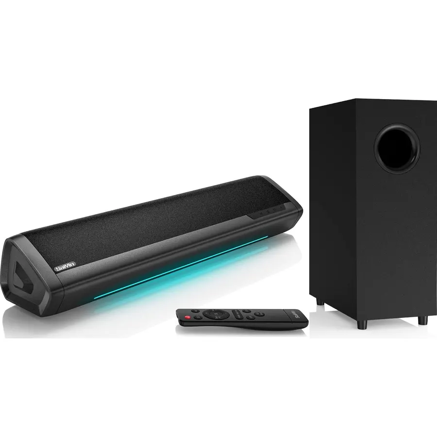 Sound Bar with Subwoofer,120W Sound Bar Bluetooth 5.3 Soundbar Surround Sound System, Detachable Home Theater Speaker with ARC/Optical/AUX Connection, Remote Control for TV/PC/Projector