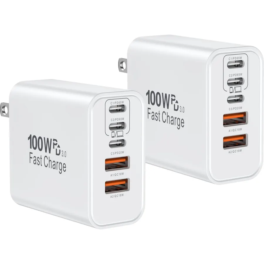 USB C Charger Block, 100W USB Type C Charger Super Fast Charging Block Plug