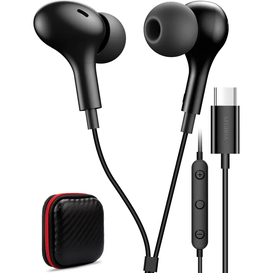 USB C Headphone for Samsung S26 S25 FE S24 A16 A17 Z Wired Earbuds Magnetic